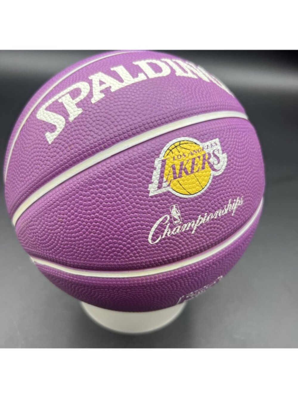 Vtg Spalding/LA LAKERS NBA Souvenir/Kid Toy Mini 7" Basketball; Purple/Yellow - Picture 9 of 11